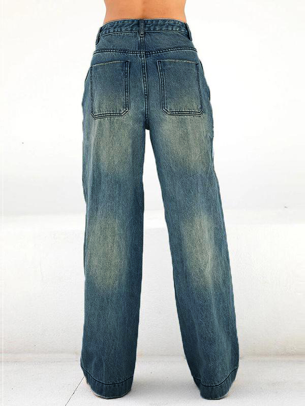 EMMIOL Vaqueros boyfriend versátiles en azul vintage lavados