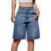 EMMIOL High Waist Straight Leg Denim Shorts