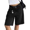 EMMIOL High Waist Straight Leg Denim Shorts