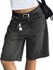 EMMIOL High Waist Straight Leg Denim Shorts