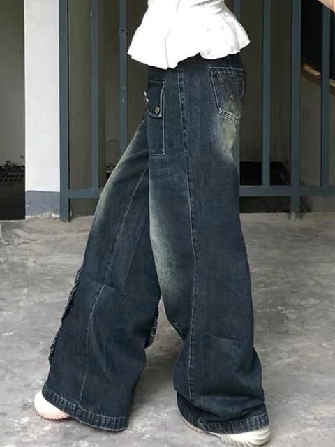 BAGGY DARK WASH JEANS BLUE BOYFRIEND JEANS