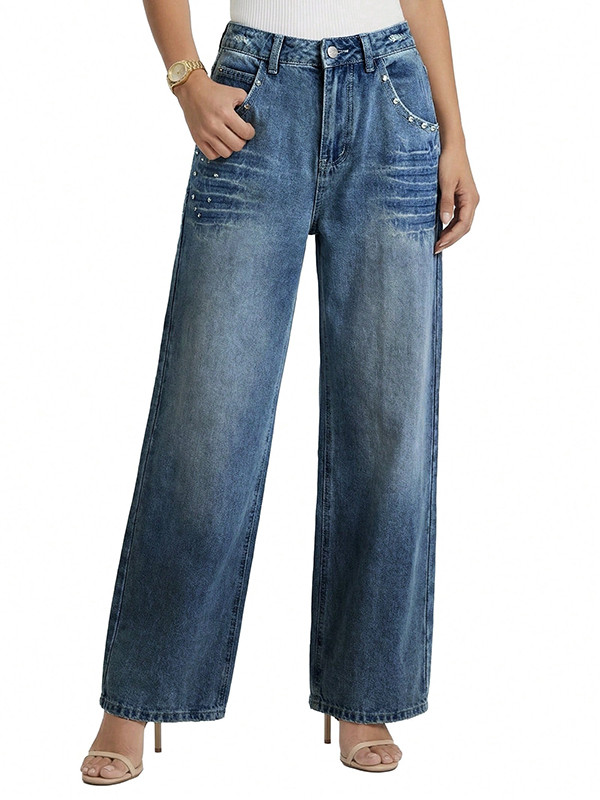 EMMIOL Pantalones vaqueros vintage lavados