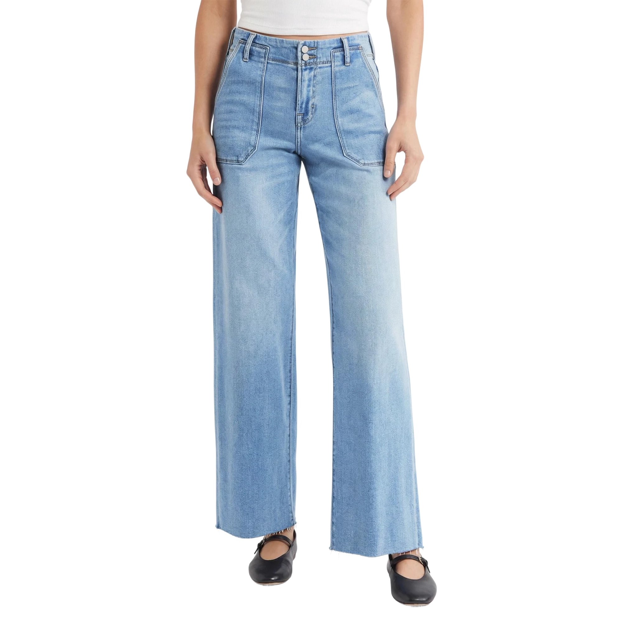 EMMIOL Vita media Gamba larga Vestibilità ampia Vita alta