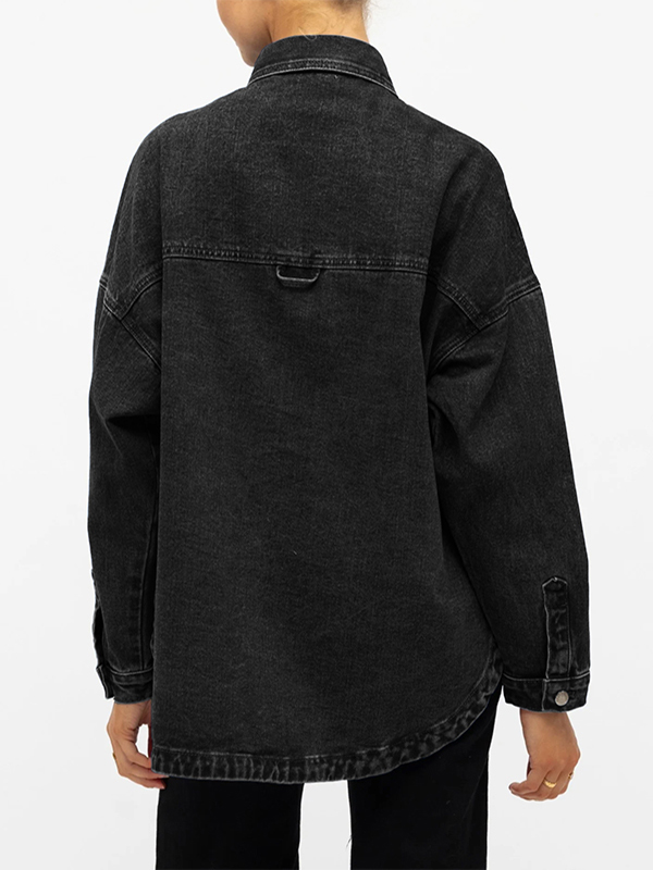 EMMIOL Camicie in denim oversize a maniche lunghe da donna