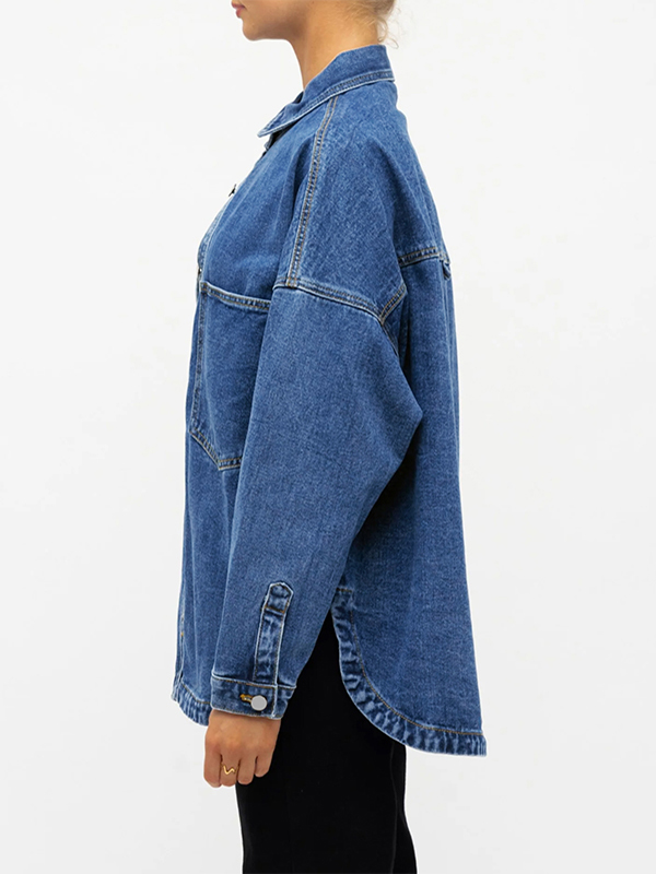 EMMIOL Camicie in denim oversize a maniche lunghe da donna