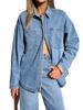 EMMIOL Camicie in denim oversize a maniche lunghe da donna