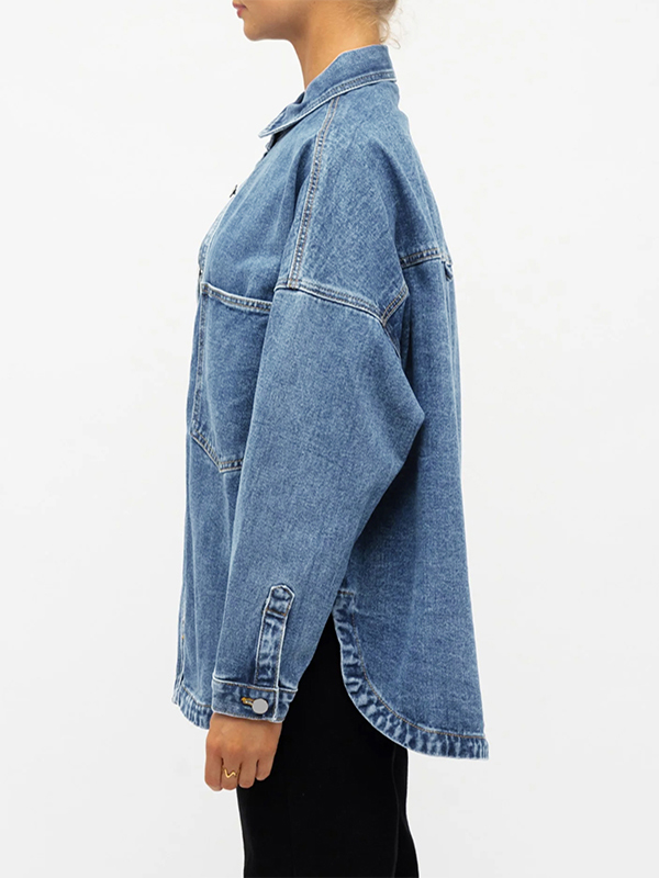 EMMIOL Camicie in denim oversize a maniche lunghe da donna