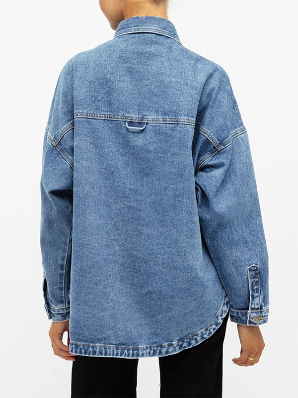 EMMIOL Camicie in denim oversize a maniche lunghe da donna