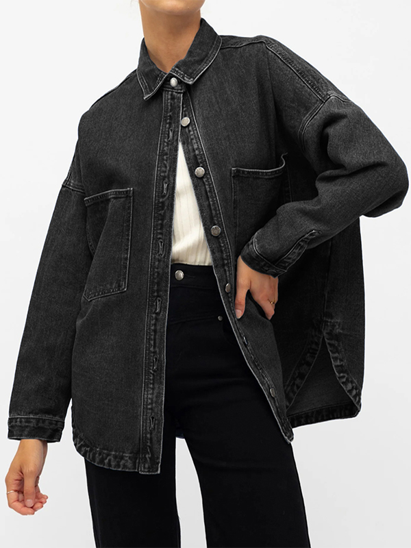 EMMIOL Camicie in denim oversize a maniche lunghe da donna