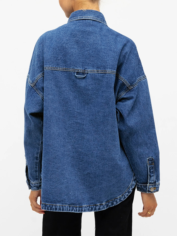EMMIOL Camicie in denim oversize a maniche lunghe da donna