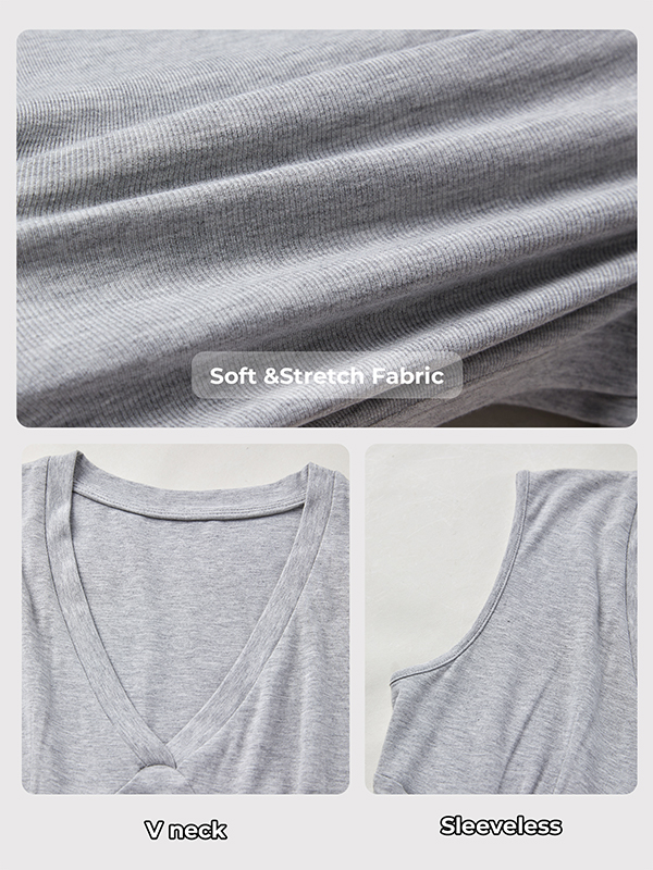 EMMIOL Tops de cuello en V profundo para mujer