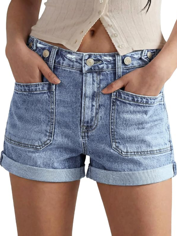 EMMIOL Women's Mid-Rise Stretchy Denim Hot Shorts
