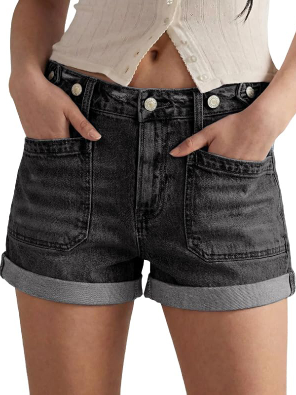 EMMIOL Women's Mid-Rise Stretchy Denim Hot Shorts