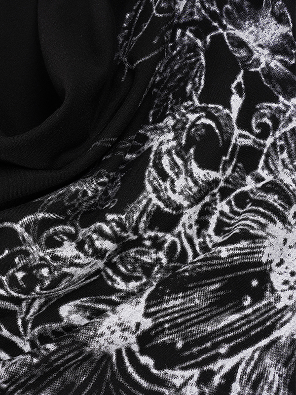 EMMIOL Top casual con stampa retrò scura