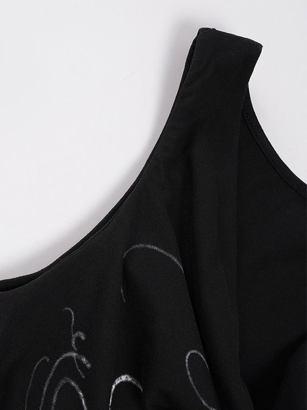 EMMIOL Top casual con stampa retrò scura