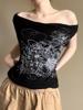 EMMIOL Top casual con stampa retrò scura