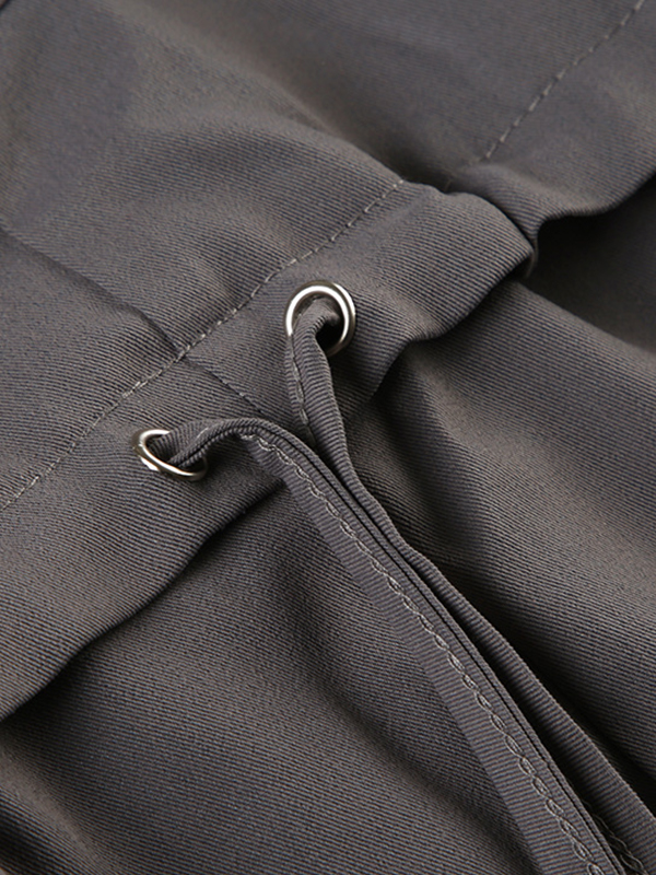 EMMIOL Pantaloni da lavoro casual streetwear a vita alta, multitasche, con coulisse, larghi e a gamba dritta