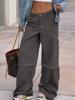 EMMIOL Pantaloni da lavoro casual streetwear a vita alta, multitasche, con coulisse, larghi e a gamba dritta