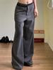 EMMIOL Gestreifte, kontrastfarbene, drapierte Anzughose mit stylischem Bund und lässiger langer Hose