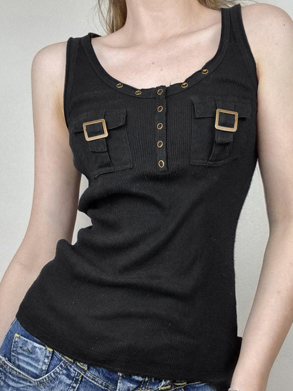 EMMIOL Gilet senza maniche elastico in stile abbigliamento da lavoro