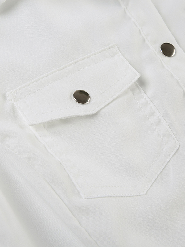 EMMIOL Academic-Style Riveted Waist-Cinching Slim-Fit Shirt