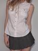 EMMIOL Academic-Style Riveted Waist-Cinching Slim-Fit Shirt