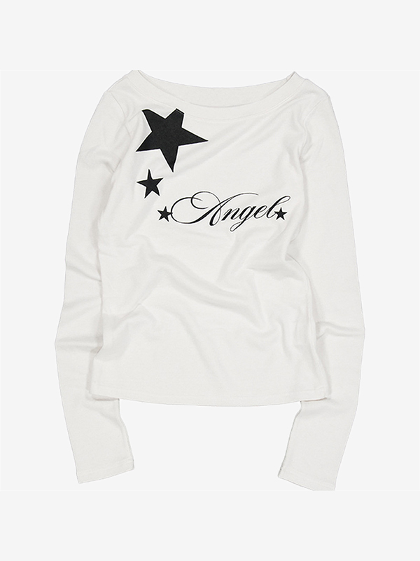 EMMIOL Fashionable Letter Print Long Sleeve