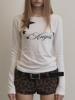 EMMIOL Fashionable Letter Print Long Sleeve