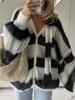 EMMIOL Cardigan con sciarpa a righe
