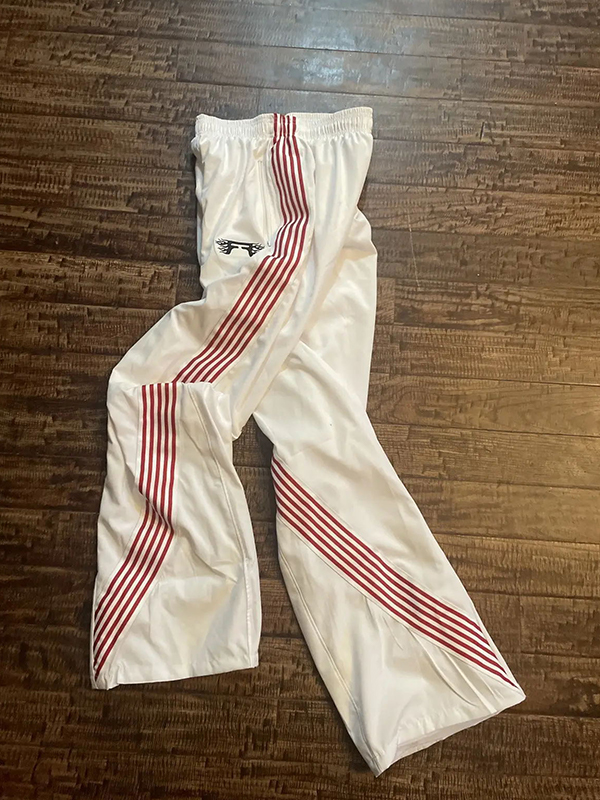 EMMIOL Lässige, gestreifte Hose mit weitem Bein im Retro-Stil
