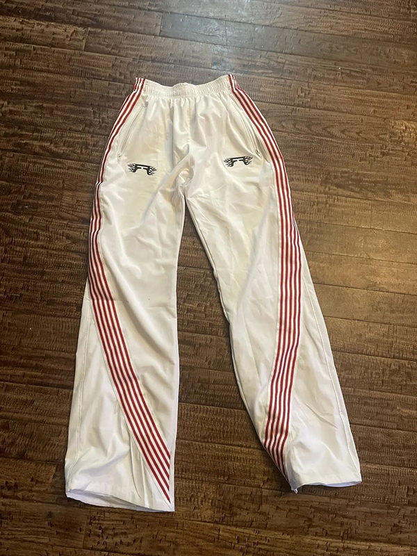 EMMIOL Lässige, gestreifte Hose mit weitem Bein im Retro-Stil
