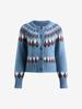 EMMIOL Cardigan pullover ampio con motivo Fair Isle