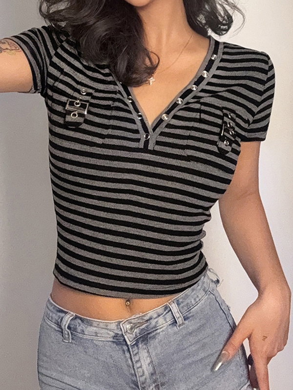EMMIOL T-shirt tascabile streetwear a manica corta