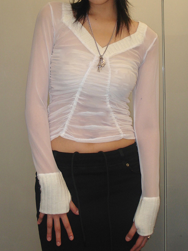 EMMIOL Spicy Girl Style Mesh Long Sleeve