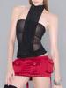 EMMIOL Top con canotta e strass Hot Girl con sciarpa di paillettes