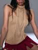 EMMIOL Top con canotta e strass Hot Girl con sciarpa di paillettes
