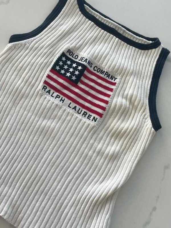 EMMIOL National Flag Sleeveless Knit Short Sleeve