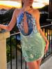 EMMIOL Elegantes mehrfarbiges Minikleid