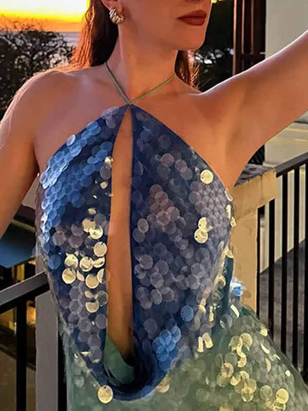 EMMIOL Elegantes mehrfarbiges Minikleid