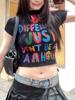 EMMIOL Manica corta con lettere graffiti artistiche