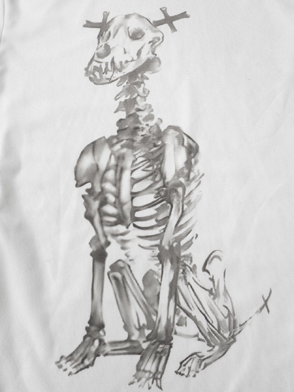 EMMIOL Langarmshirt mit Mesh-Einsätzen und Totenkopf-Print