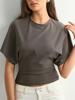 EMMIOL Elegante camiseta de manga corta con cintura ajustada