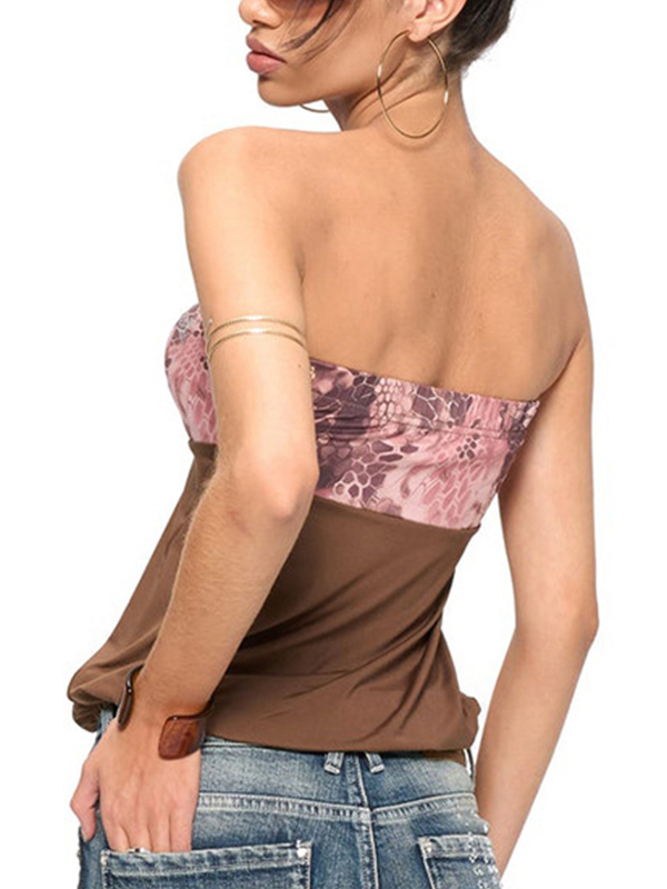 EMMIOL Hot Girl Style Drill Buckle Trägerloses Bandeau-Top