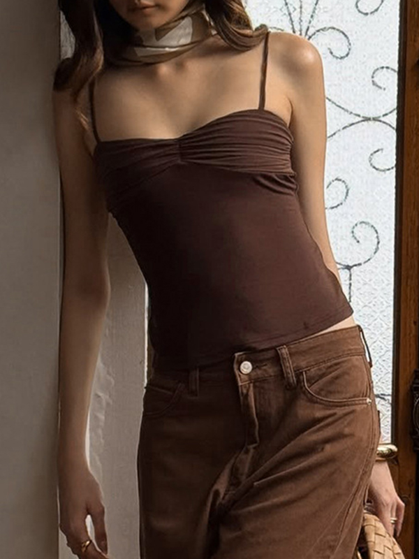 EMMIOL Trägerloses Cami-Top mit Mesh-Einsätzen