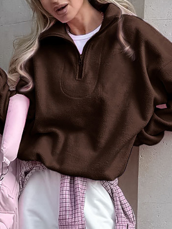 EMMIOL Fleece Lässige, lockere Kapuzenpullover