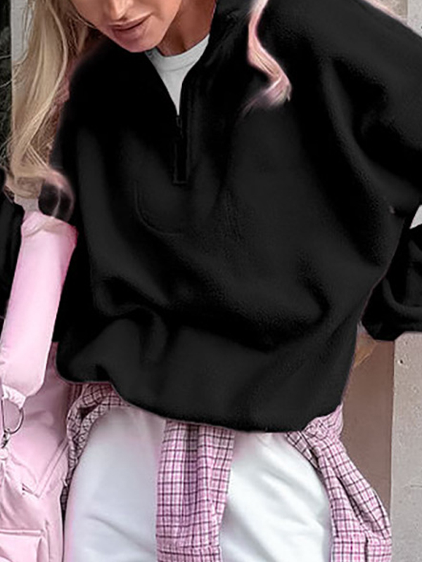 EMMIOL Fleece Lässige, lockere Kapuzenpullover