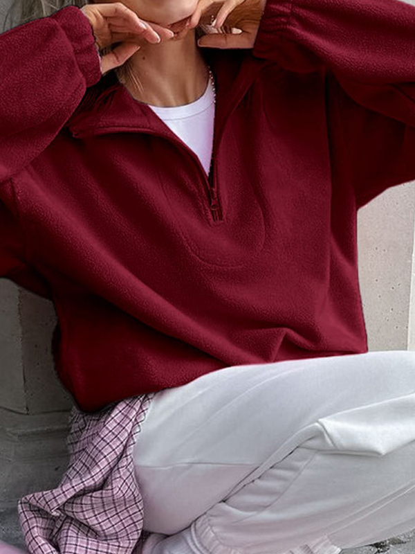 EMMIOL Fleece Lässige, lockere Kapuzenpullover