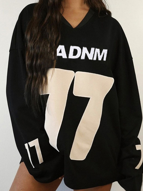 EMMIOL Maglia oversize a maniche lunghe e larghe