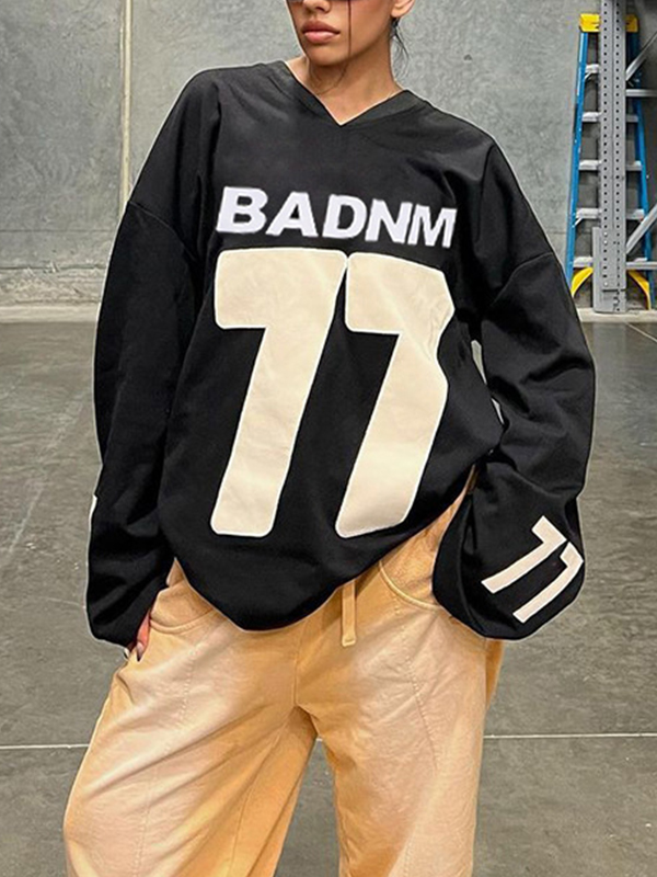 EMMIOL Maglia oversize a maniche lunghe e larghe