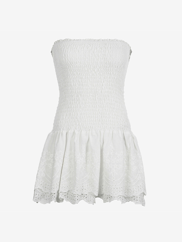EMMIOL Jacquard Strapless Mini Dress